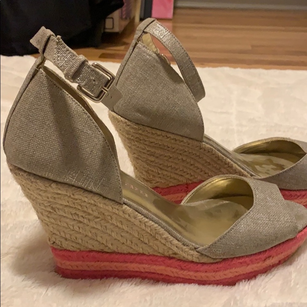 Elaine Turner Arial Espadrille Wedges, pink, 9.5